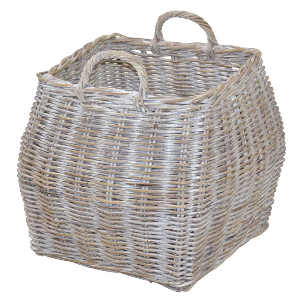 Wohnen Rattanmöbel*50x51x50 Korb mit Griffen Landhaus - Oleganos