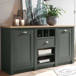 Wohnen 152x83x45 Landhaus Anrichte in Graugrün - Eylan