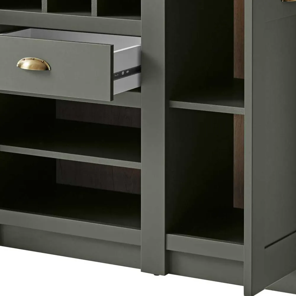 Wohnen 152x83x45 Landhaus Anrichte in Graugrün - Eylan