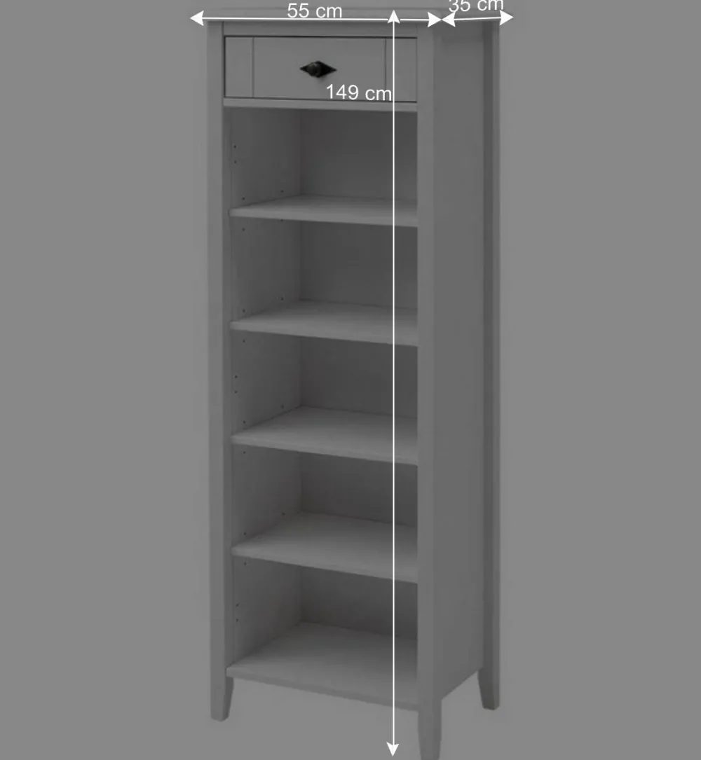 Wohnen Badregale|Esszimmerregale*55x149x35 Landhaus Badregal in Weiß - Satumare