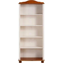 Wohnen 77x181x30 Landhaus Bücherregal aus Kiefer zweifarbig - Conzina