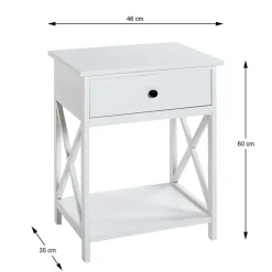 Wohnen 46x60x35 Landhaus Beistelltisch mit Schublade - Liv