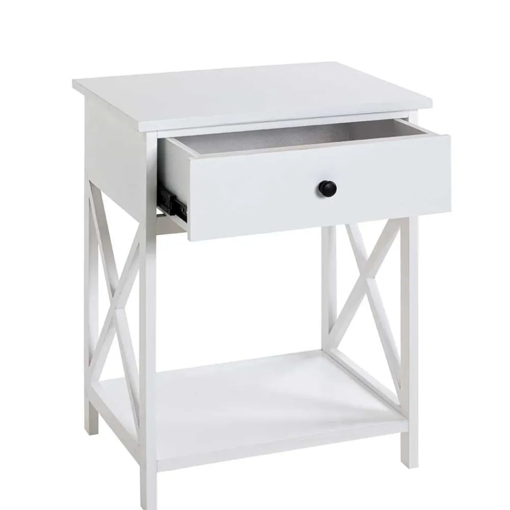 Wohnen 46x60x35 Landhaus Beistelltisch mit Schublade - Liv