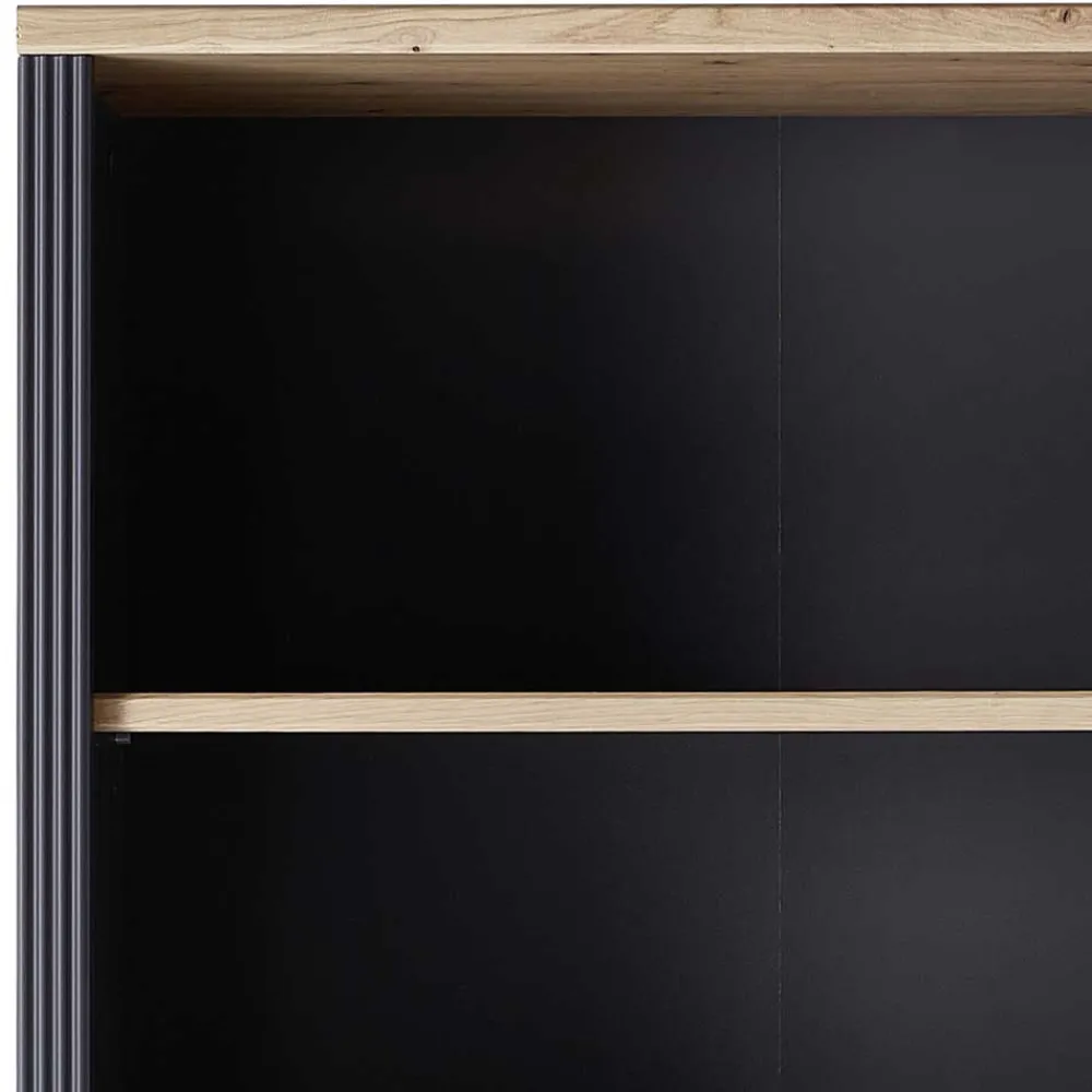 Wohnen Wohnzimmer-Regale|Büroregale*86x204x38 Landhaus Büroregal in Grau & Eiche - Joe