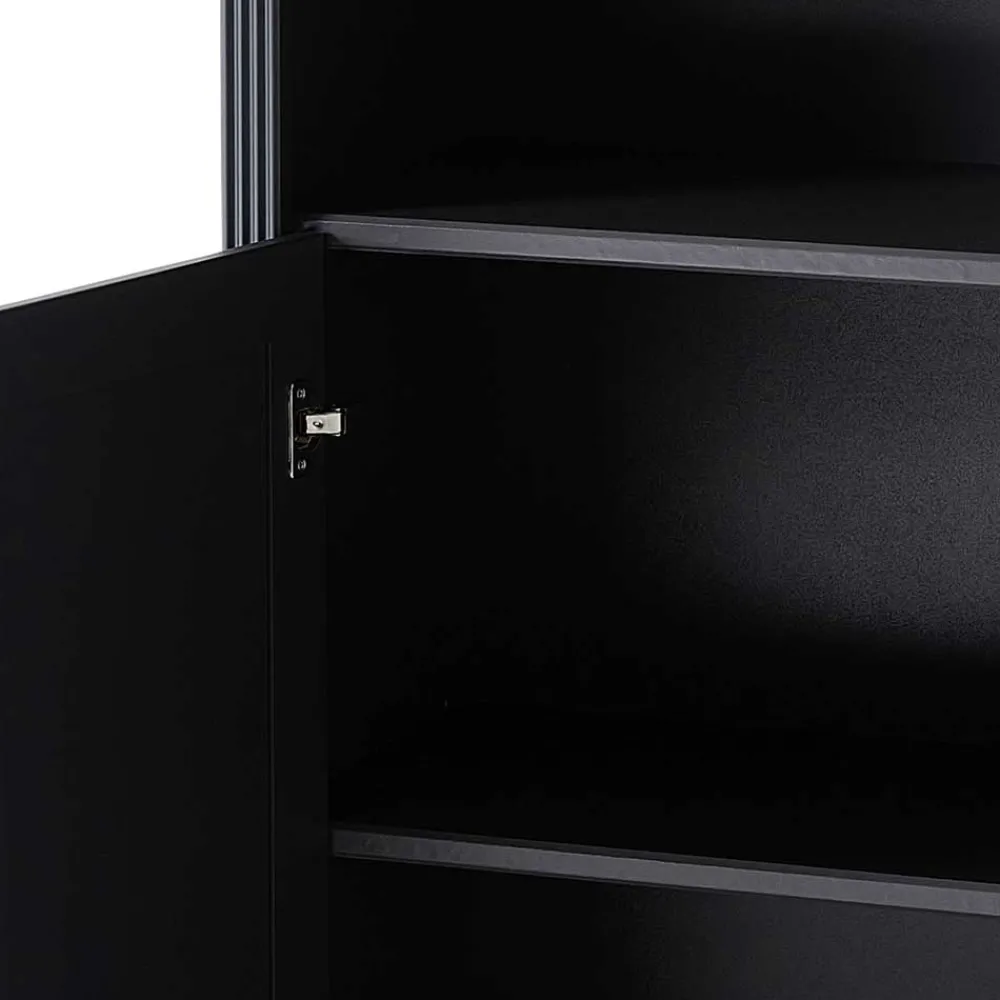 Wohnen Wohnzimmer-Regale|Büroregale*86x204x38 Landhaus Büroregal in Grau & Eiche - Joe