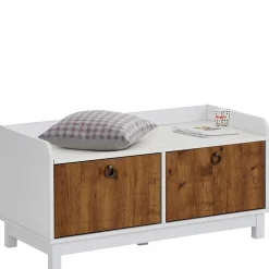 Wohnen 92x46x45 Landhaus Flurbank mit zwei Türen - Efalias