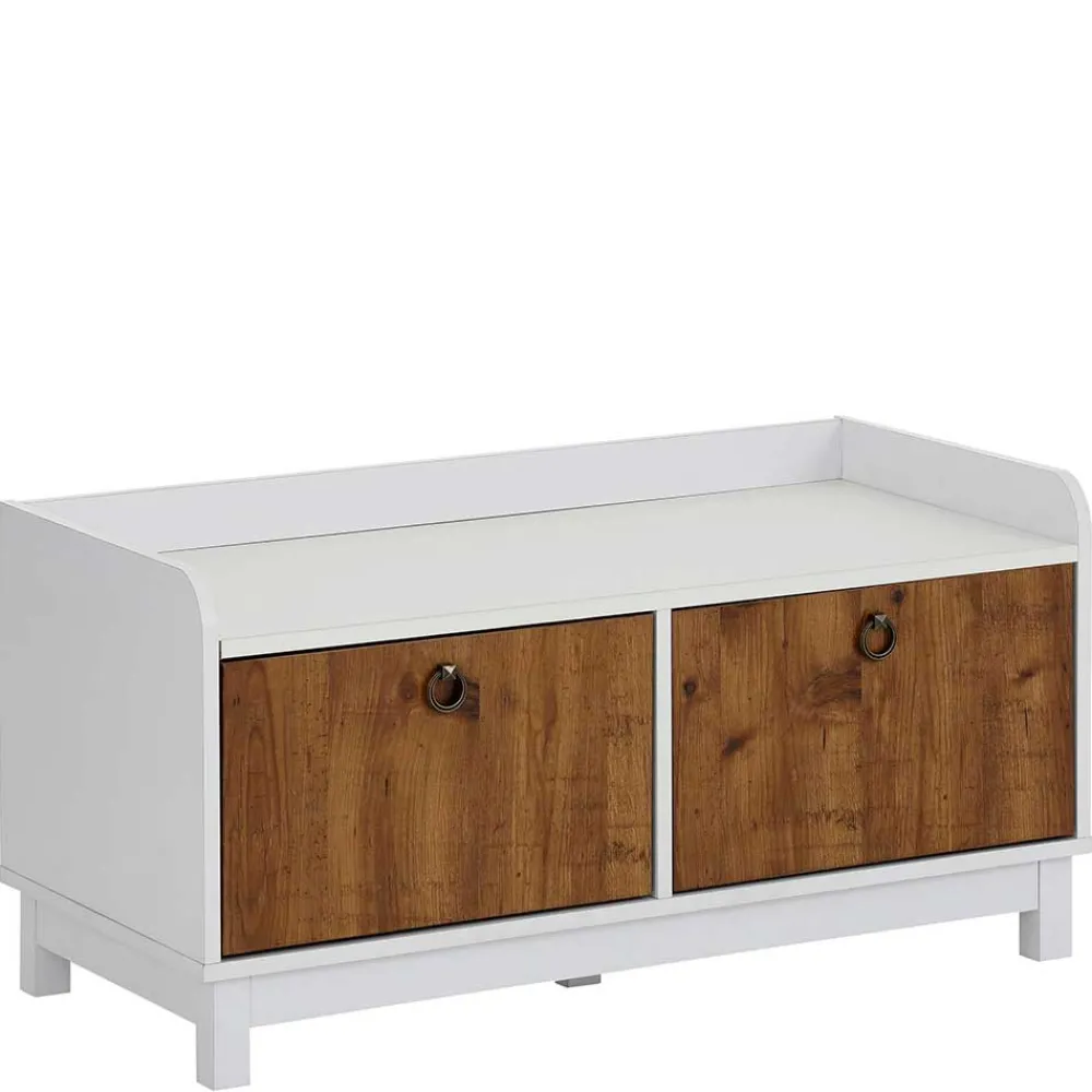 Wohnen 92x46x45 Landhaus Flurbank mit zwei Türen - Efalias