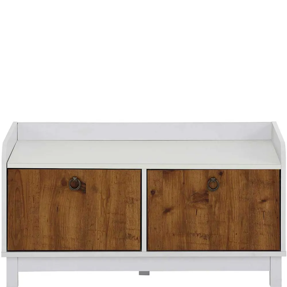 Wohnen 92x46x45 Landhaus Flurbank mit zwei Türen - Efalias