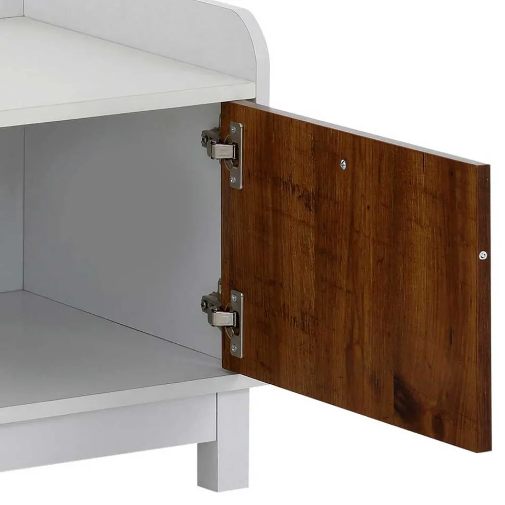 Wohnen 92x46x45 Landhaus Flurbank mit zwei Türen - Efalias