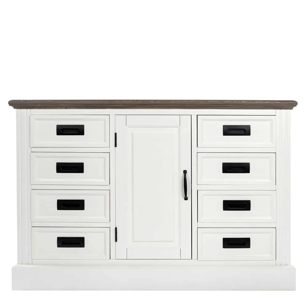 Wohnen Flurkommoden*114x77x41 Landhaus Kommode mit acht Schubladen - Bleaks