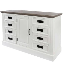 Wohnen Flurkommoden*114x77x41 Landhaus Kommode mit acht Schubladen - Bleaks