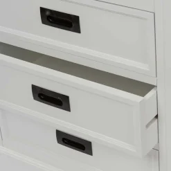 Wohnen 68x180x39 Landhaus Regal in Weiß & Graubraun - Bleaks