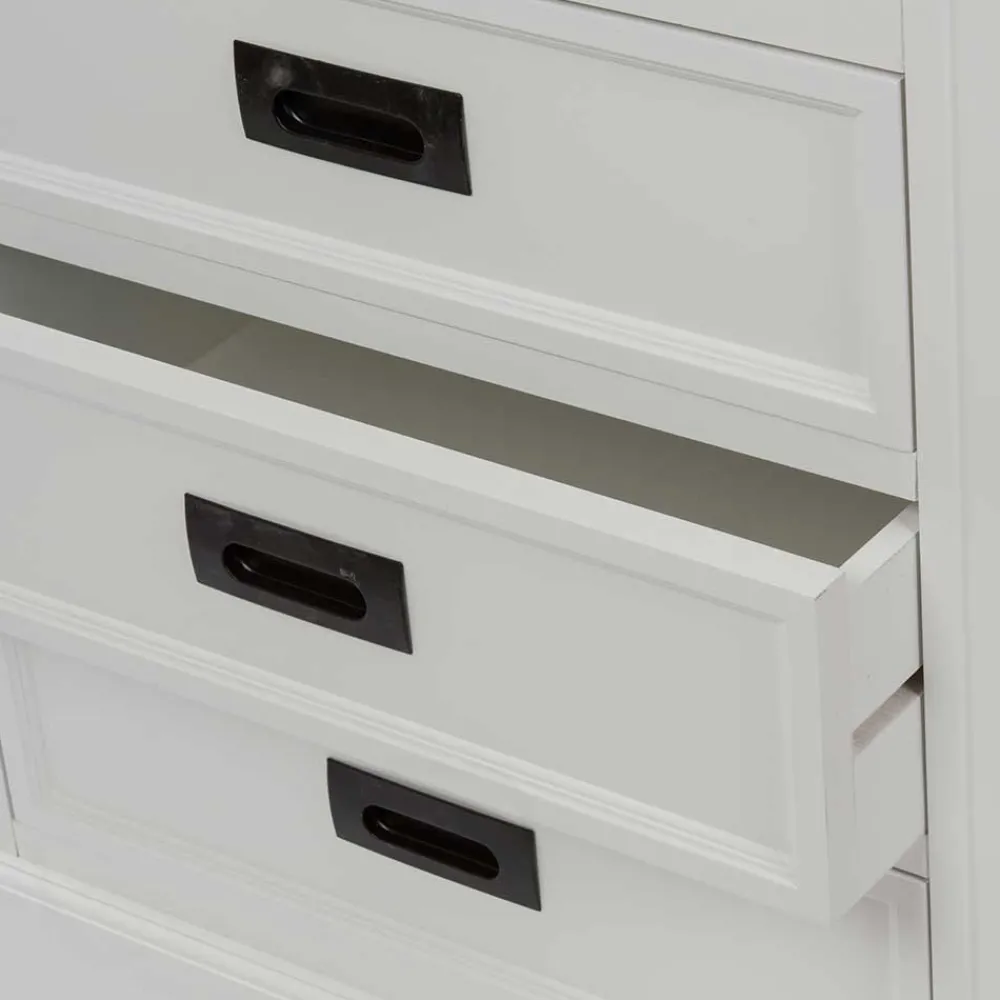 Wohnen 68x180x39 Landhaus Regal in Weiß & Graubraun - Bleaks