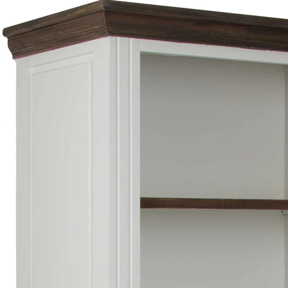 Wohnen 68x180x39 Landhaus Regal in Weiß & Graubraun - Bleaks