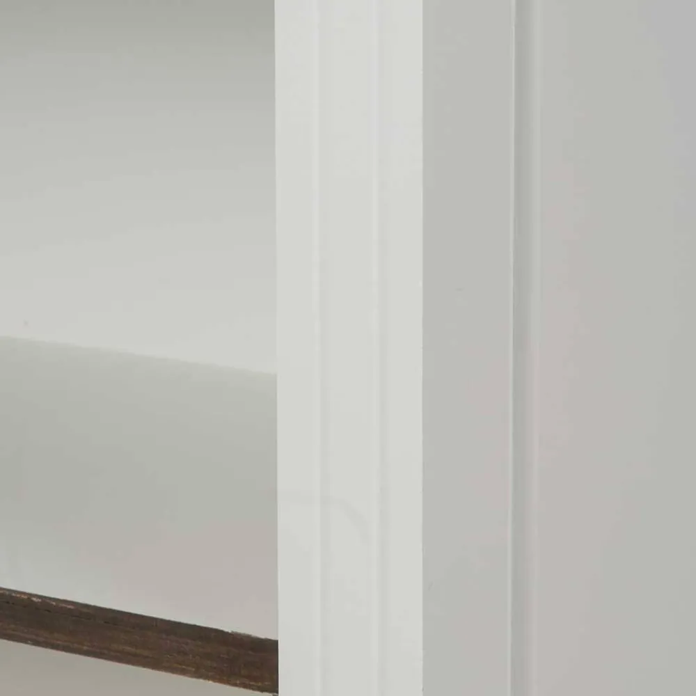 Wohnen 68x180x39 Landhaus Regal in Weiß & Graubraun - Bleaks