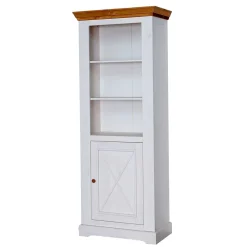 Kinder Wohnen 79x200x42 Landhaus Regal mit Tür & 3 Fächern - Envicron