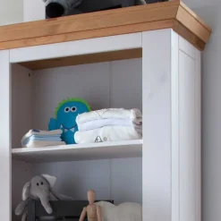 Kinder Wohnen 79x200x42 Landhaus Regal mit Tür & 3 Fächern - Envicron