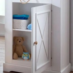 Kinder Wohnen 79x200x42 Landhaus Regal mit Tür & 3 Fächern - Envicron