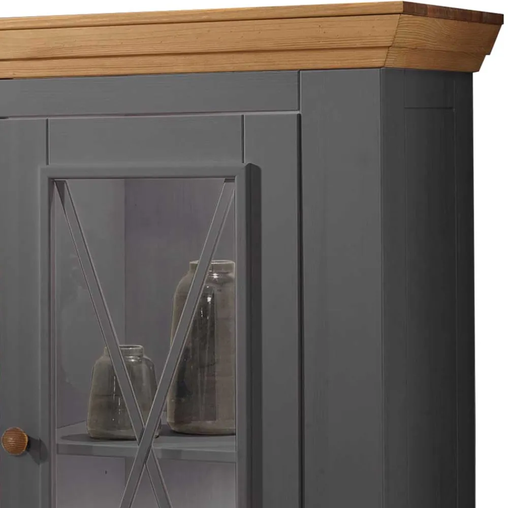 Wohnen 108x152x42 Landhaus Schrank in Grau - Ustricia