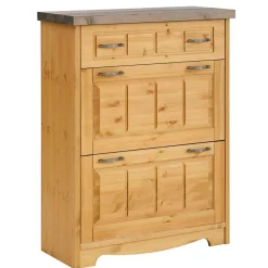 Wohnen Schuhschränke*85x109x37 Landhaus Schuhkommode aus Kiefer - Ostanzia