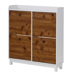 Wohnen Schuhschränke*92x100x25 Landhaus Schuhschrank mit 4 Klappen - Volbra
