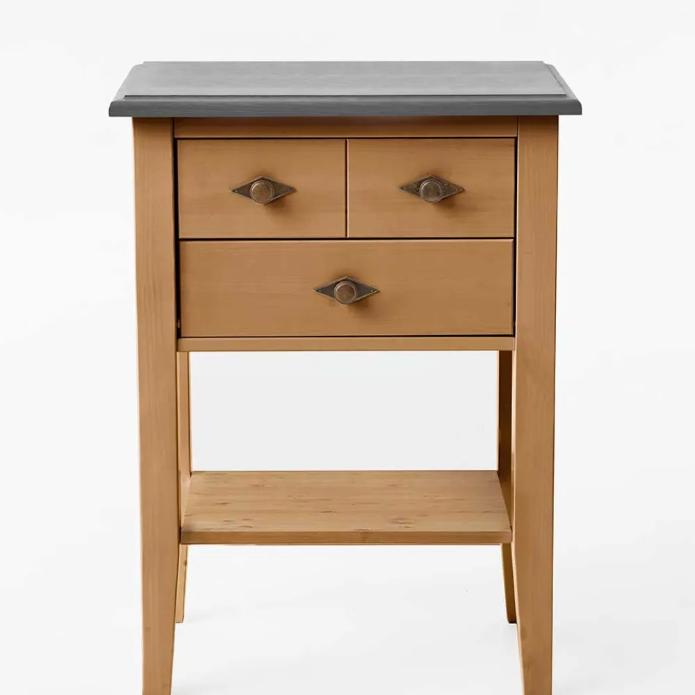 Wohnen Flurkommoden*58x79x35 Landhaus Tisch Kommode mit zwei Schubladen - Eshelas