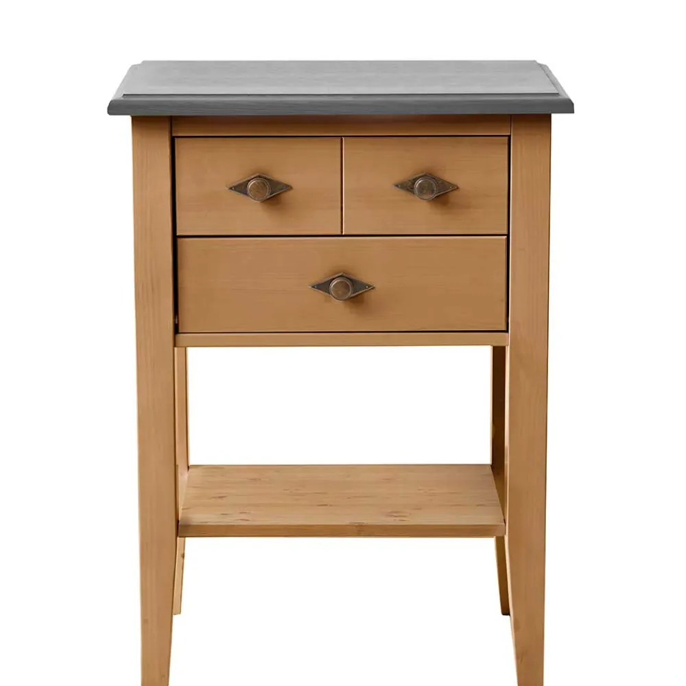 Wohnen Flurkommoden*58x79x35 Landhaus Tisch Kommode mit zwei Schubladen - Eshelas