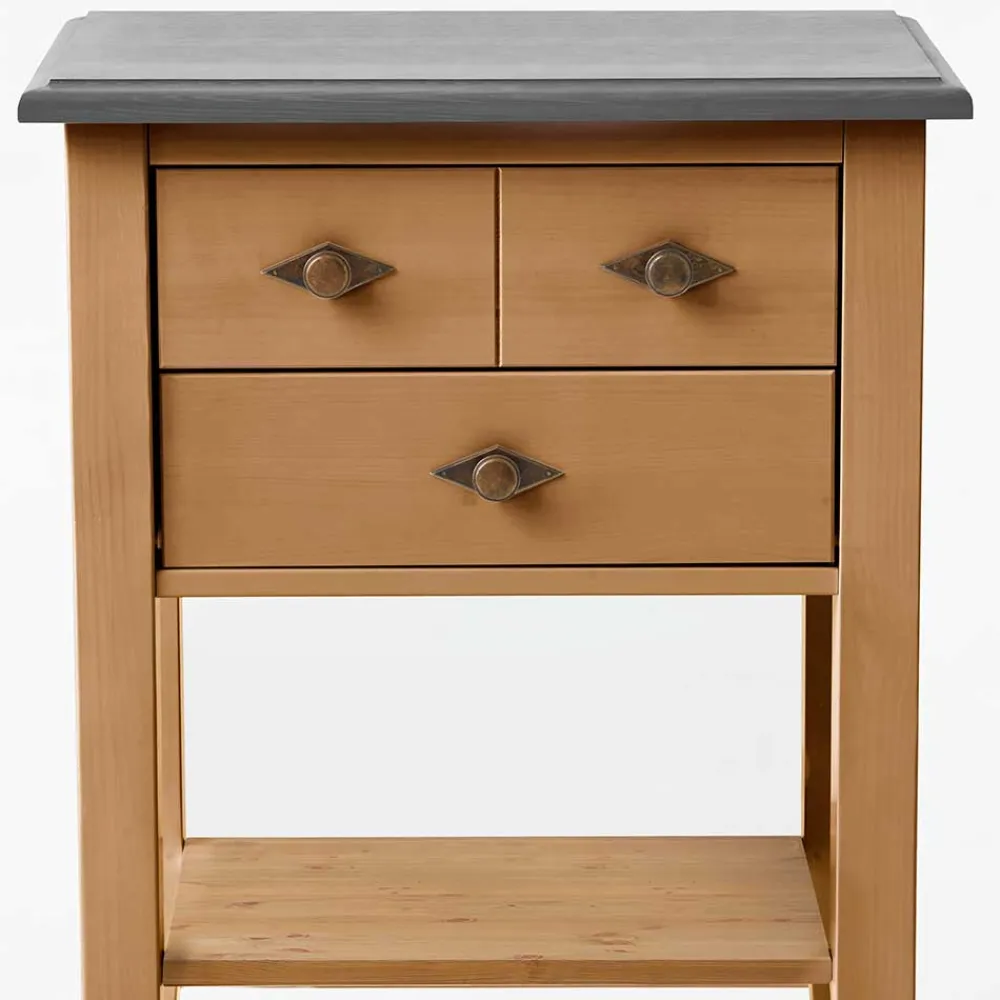 Wohnen Flurkommoden*58x79x35 Landhaus Tisch Kommode mit zwei Schubladen - Eshelas