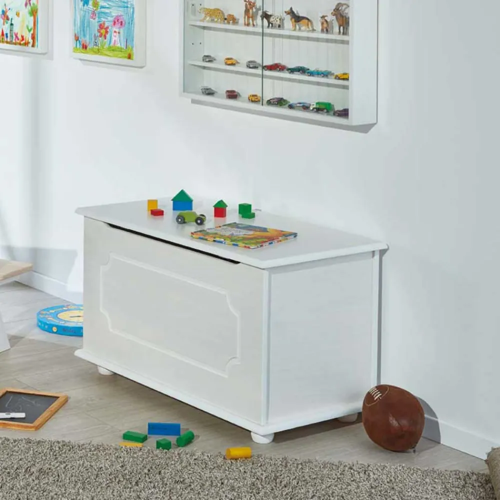 Wohnen 89x53x47 Landhaus Truhe in Weiß - Vaslui