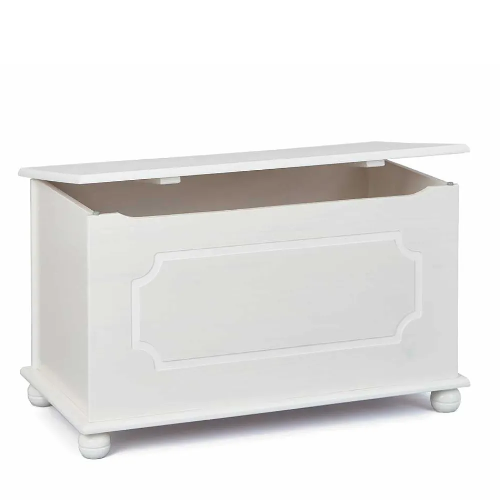 Wohnen 89x53x47 Landhaus Truhe in Weiß - Vaslui