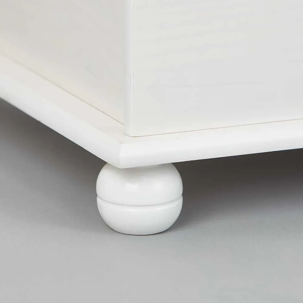 Wohnen 89x53x47 Landhaus Truhe in Weiß - Vaslui