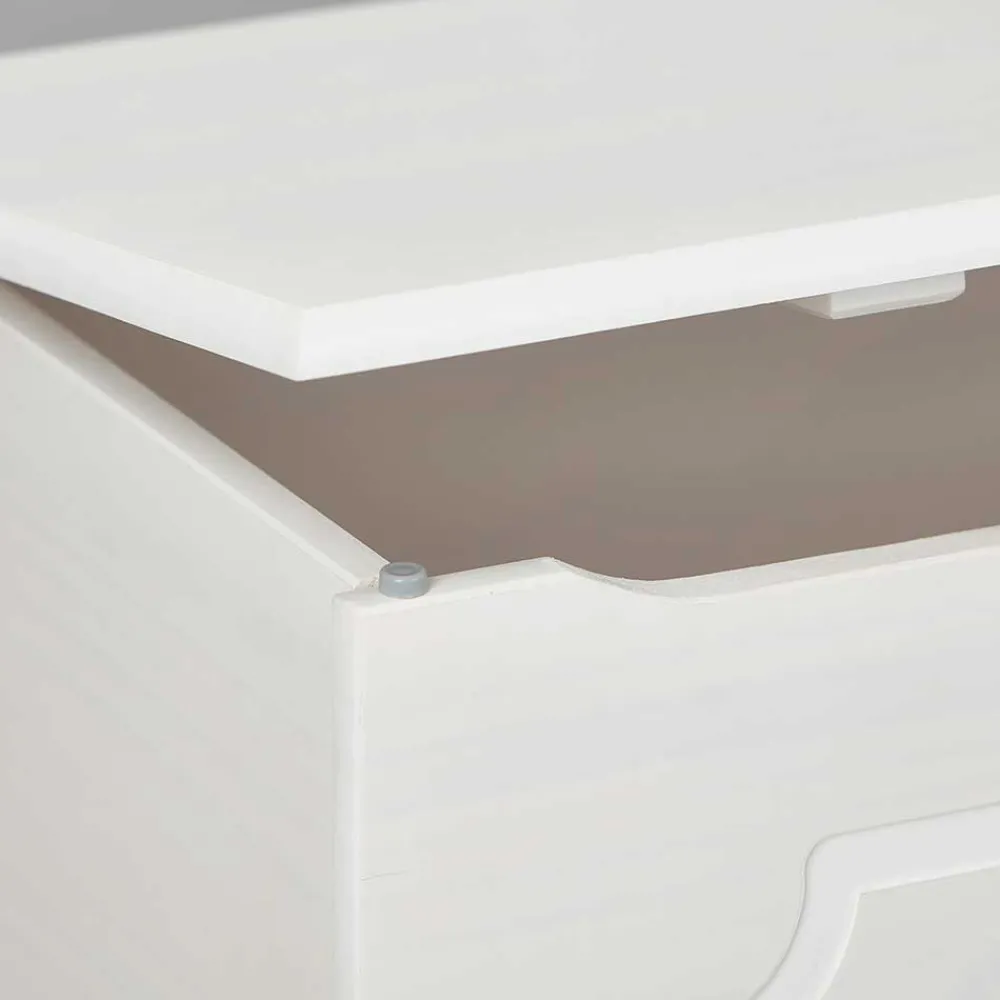 Wohnen 89x53x47 Landhaus Truhe in Weiß - Vaslui