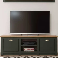 Wohnen Landhausmöbel|Tv & Hifi-Möbel*152x51x45 Landhaus TV Board in Graugrün - Eylan