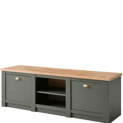 Wohnen Landhausmöbel|Tv & Hifi-Möbel*152x51x45 Landhaus TV Board in Graugrün - Eylan