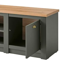 Wohnen Landhausmöbel|Tv & Hifi-Möbel*152x51x45 Landhaus TV Board in Graugrün - Eylan