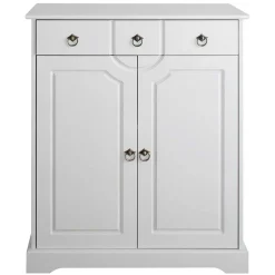 Wohnen 81x93x37 Landhaus Vertiko in Weiß gewachst - Vesrav