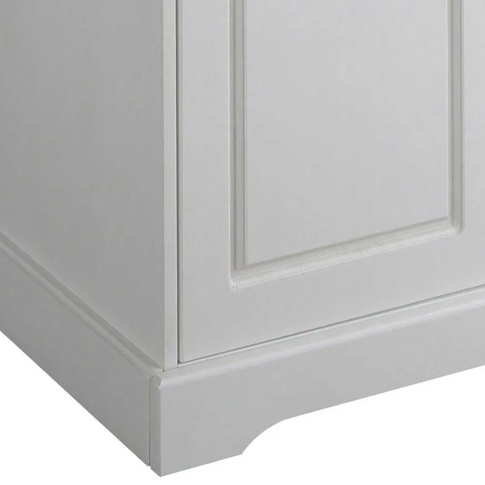 Wohnen 81x93x37 Landhaus Vertiko in Weiß gewachst - Vesrav