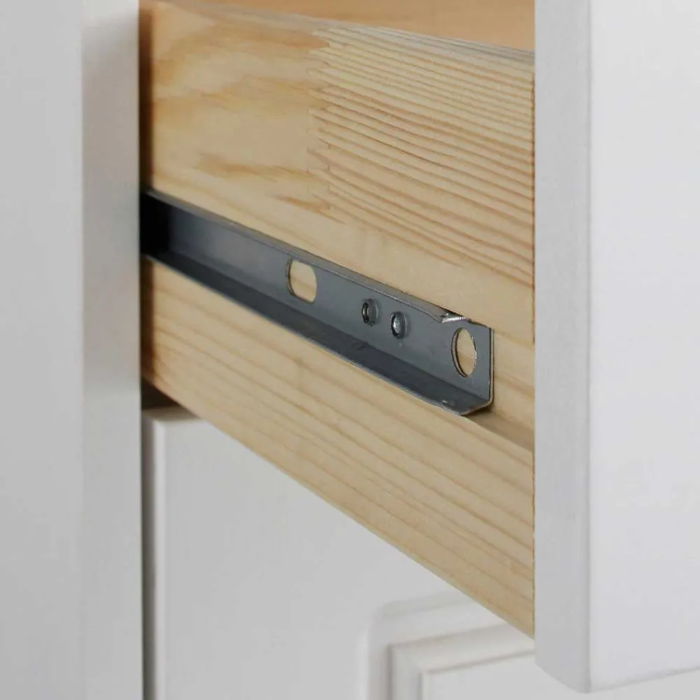 Wohnen 81x93x37 Landhaus Vertiko in Weiß gewachst - Vesrav