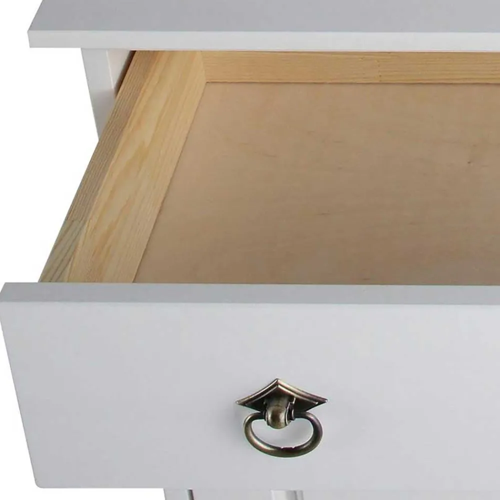 Wohnen 81x93x37 Landhaus Vertiko in Weiß gewachst - Vesrav