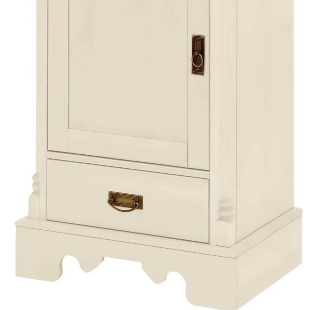 Wohnen 70x203x45 Landhaus Vitrine in Creme - Rospus