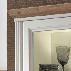 Wohnen Vitrinen|Wohnzimmer-Vitrinen*66x204x42 Landhaus Vitrine mit Licht - Sinolita