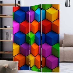 Wohnen 135x172x45 Leinwand Raumteiler in Bunt - Cayman