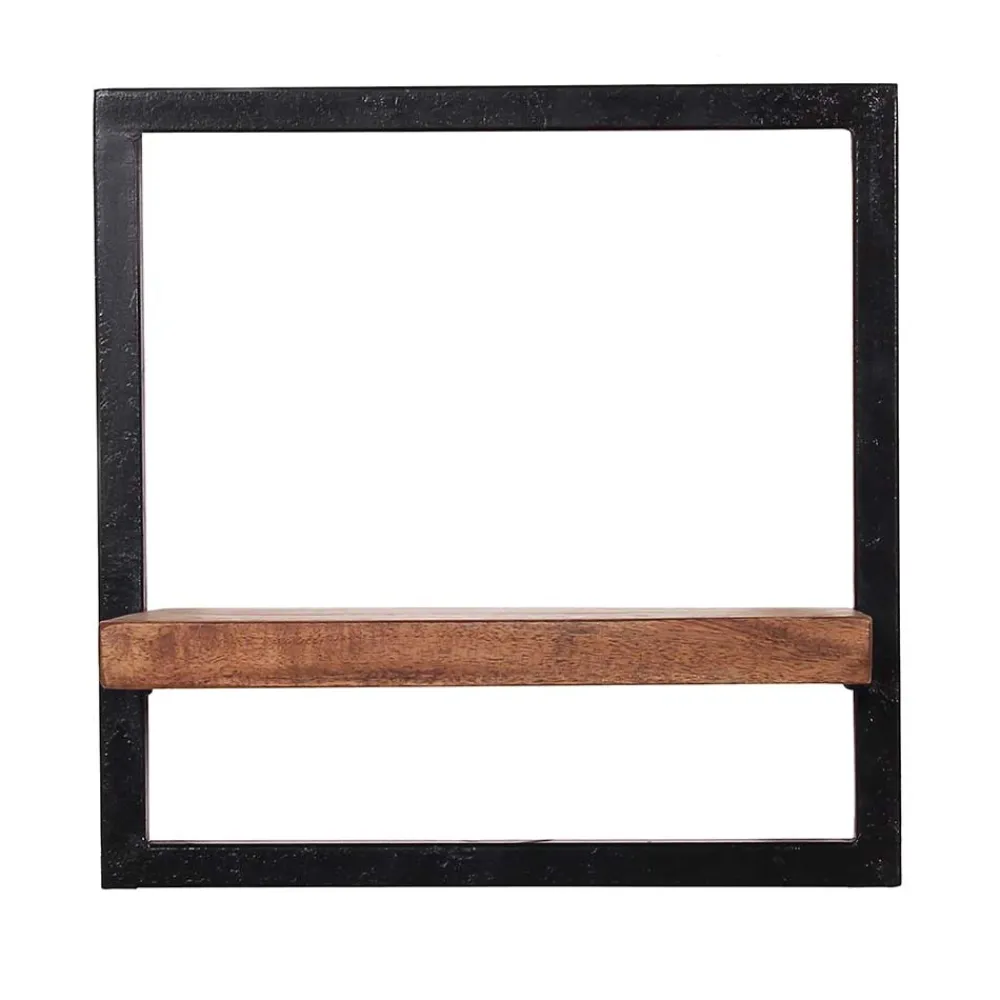 Wohnen 35x25x35 Loft-Wandregal mit Altmetall-Rahmen - Mendoza