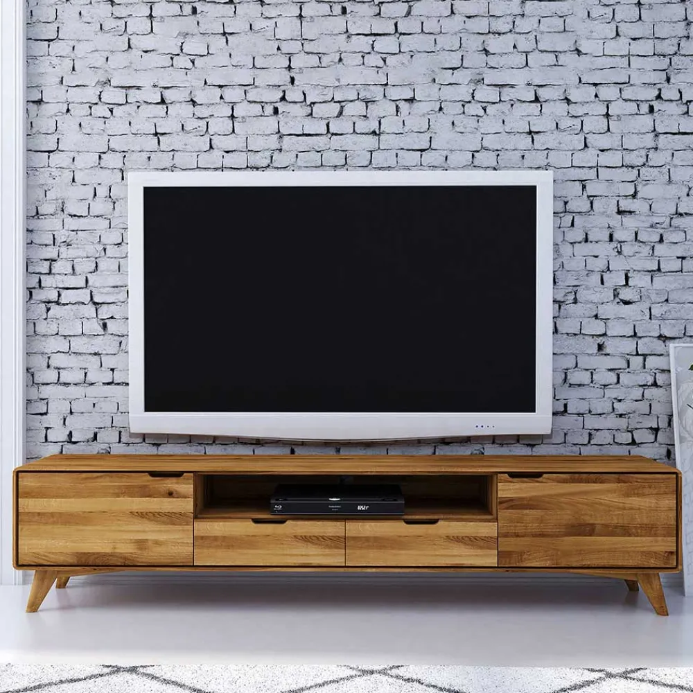 Wohnen Tv & Hifi-Möbel|Tv & Hifi-Möbel*220x48x40 Massivholz TV Board in Natur geölt - Eavy