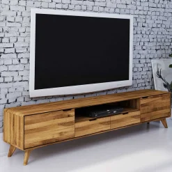 Wohnen Tv & Hifi-Möbel|Tv & Hifi-Möbel*220x48x40 Massivholz TV Board in Natur geölt - Eavy