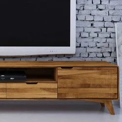 Wohnen Tv & Hifi-Möbel|Tv & Hifi-Möbel*220x48x40 Massivholz TV Board in Natur geölt - Eavy