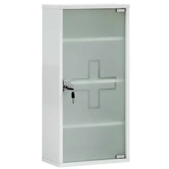Wohnen 34x72x20 Medizinschrank mit Glastür abschließbar - Spanola