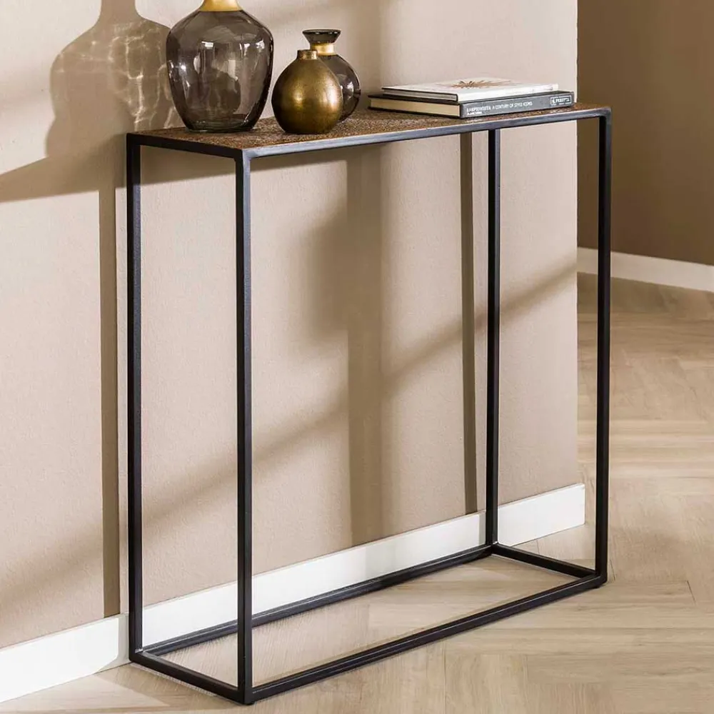Wohnen Telefontische*75x75x25 Metall Konsolentisch in Bronze - Christine