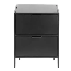Wohnen 40x50x35 Metall Nachtkommode in Schwarz - Magde