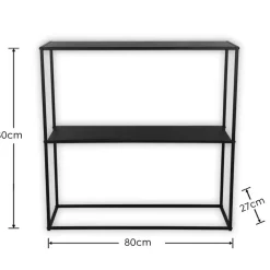 Wohnen Telefontische*80x80x27 Metall Regal ohne Rückwand in Schwarz - Daana